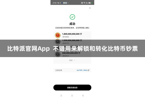 比特派官网App  不错用来解锁和转化比特币钞票